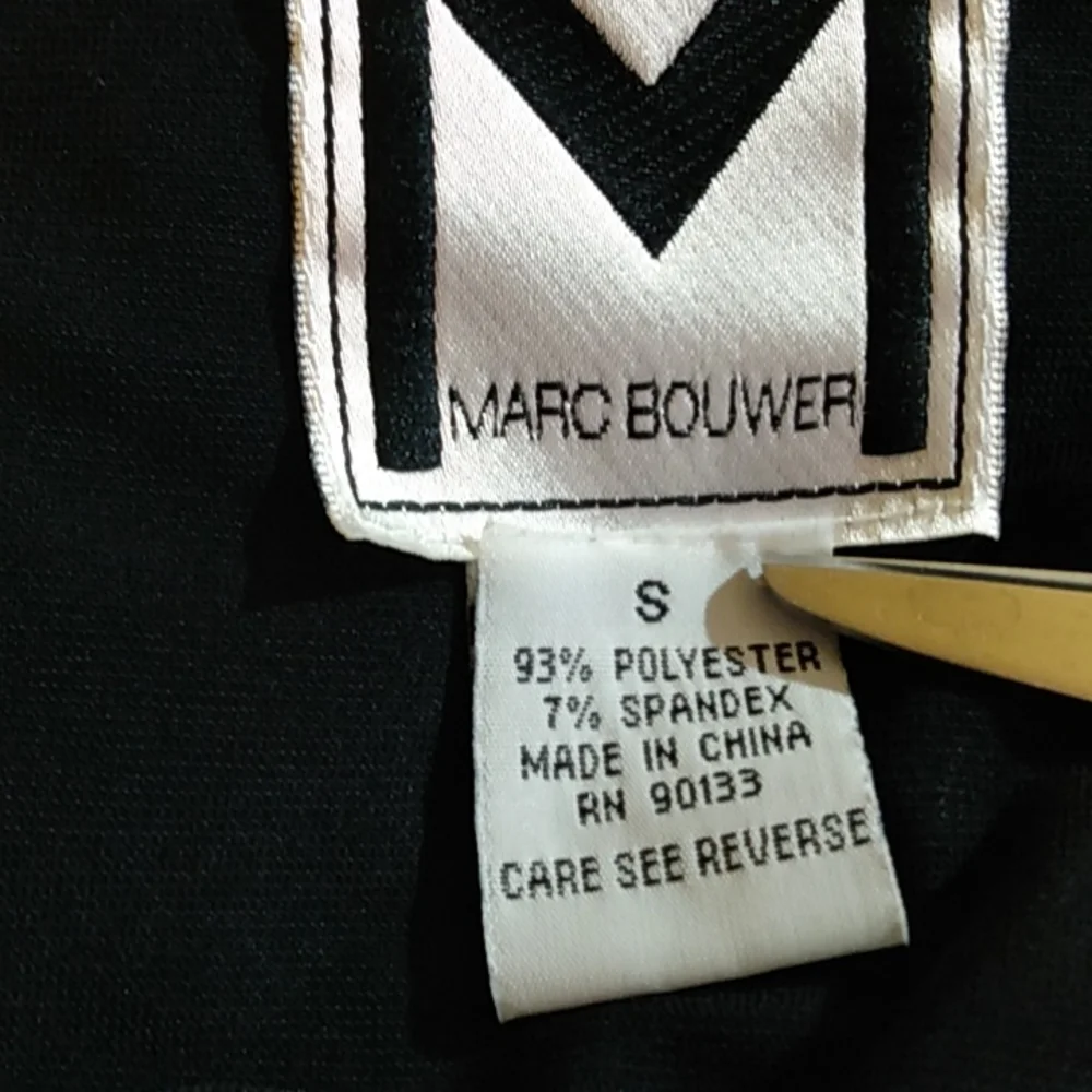 Marc Bouwer Black Pleated Midi Dress Women's‎ Size Small Long Sleeves Knit